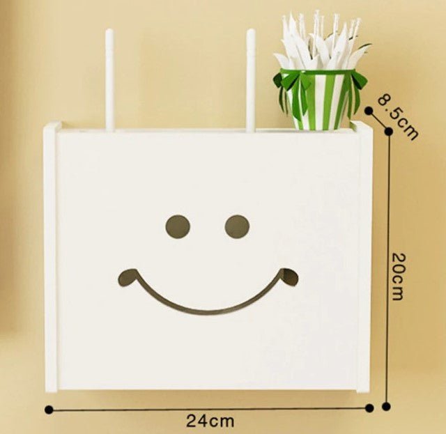 Suport router wireless pentru mascare fire si echipament WI - FI, 24x20 cm, fata zambitoare - BUZ.RO