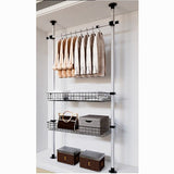 Suport telescopic, suport haine, detasabil, alba, bare rezistente, tavite incluse, 1.1 - 3.1m inaltime / 0.84m latime - BUZ.RO