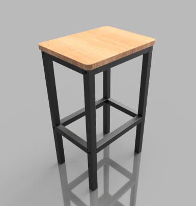 Taburet bucatarie lemn si metal, 38x28x65 cm - BUZ.RO
