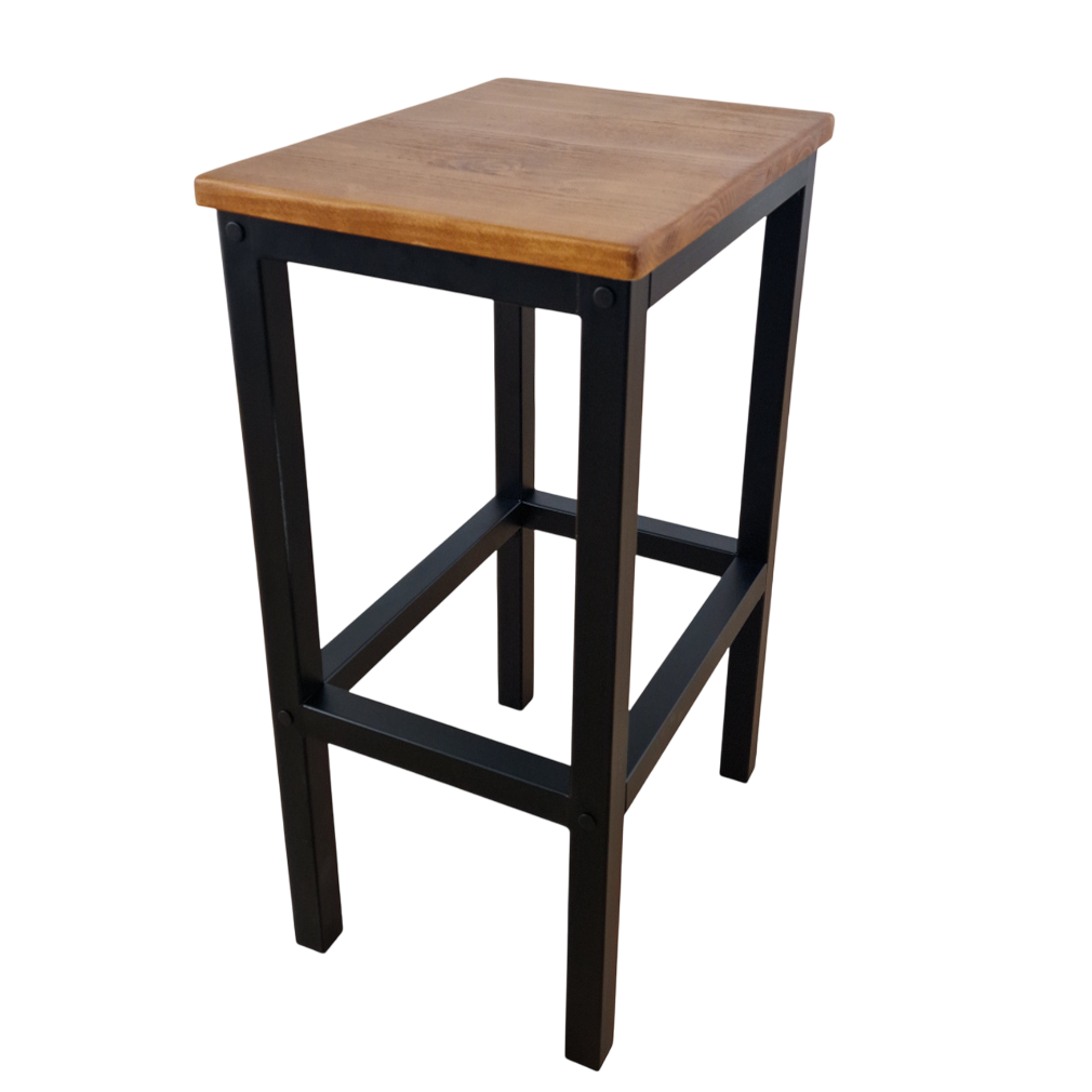 Taburet bucatarie lemn si metal, 38x28x65 cm