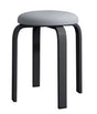 Taburet bucatarie, perna rotunda, sufragerie, piele ecologica, gri, 46x30x30 - BUZ.RO