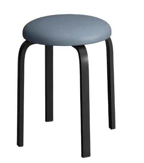 Taburet bucatarie, sufragerie, piele ecologica, albastru, 46x30x30 - BUZ.RO