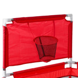 Tarc copii, hexagonal, interior, exterior, cos basket inclus, pereti pentru siguranta, rosu, 125x112x65 cm - BUZ.RO