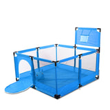 Tarc pentru copii, set de joaca, cu cos de baschet , pereti pentru siguranta, pentru interior/exterior, rosu, 126x126x66, buz roz