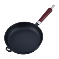 Tigaie din fonta|maner lemn| Inductie| diamentru 30cm|Multifunctionala| Rezistenta La Temperaturi Ridicate| Maner Confortabil| Ideala Prajit Copt