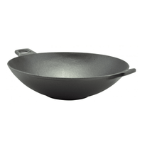 Tigaie wok din fonta pura| Inductie| diamentru 31 cm|Multifunctional| Rezistenta La Temperaturi Ridicate| Ideala Prajit Copt