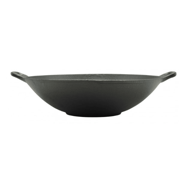 Tigaie wok din fonta pura| Inductie| diamentru 31 cm|Multifunctional| Rezistenta La Temperaturi Ridicate| Ideala Prajit Copt - BUZ.RO