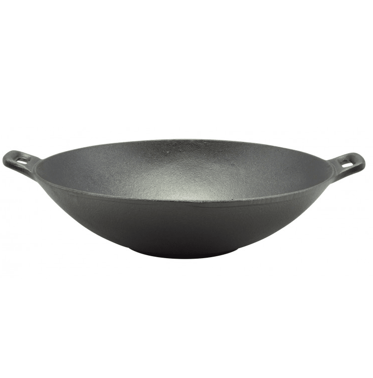 Tigaie wok din fonta pura| Inductie| diamentru 31 cm|Multifunctional| Rezistenta La Temperaturi Ridicate| Ideala Prajit Copt - BUZ.RO