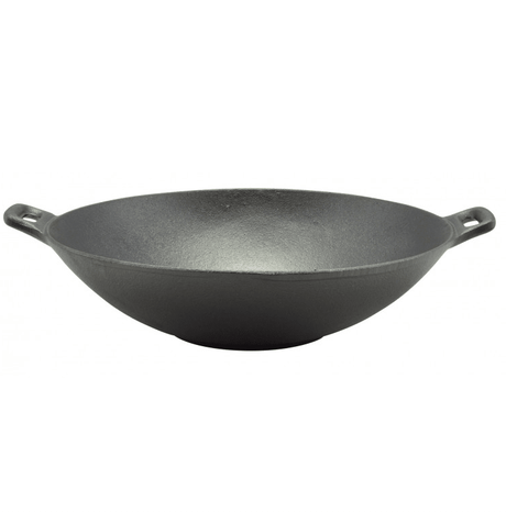 Tigaie wok din fonta pura| Inductie| diamentru 31 cm|Multifunctional| Rezistenta La Temperaturi Ridicate| Ideala Prajit Copt - BUZ.RO
