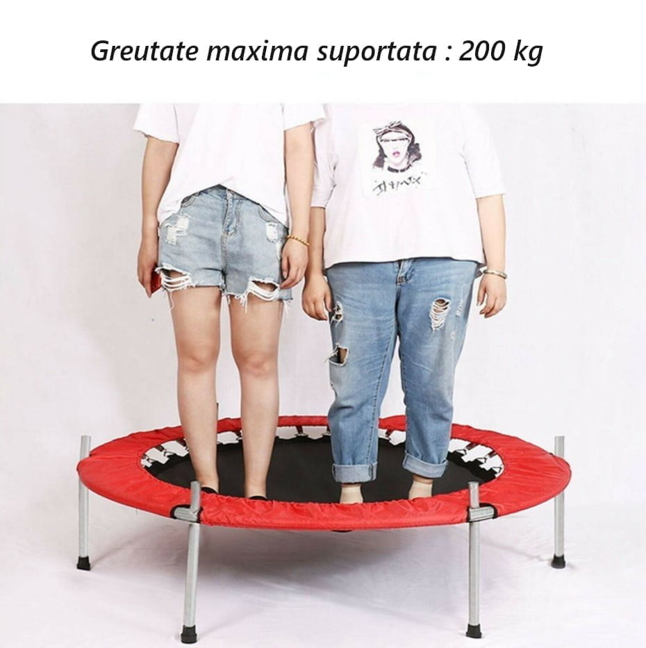 Trambulina copii, plasa de protectie textila, cadru metal, protectii spuma, protectii plastic ,interior , exterior ,greutate 200 kg