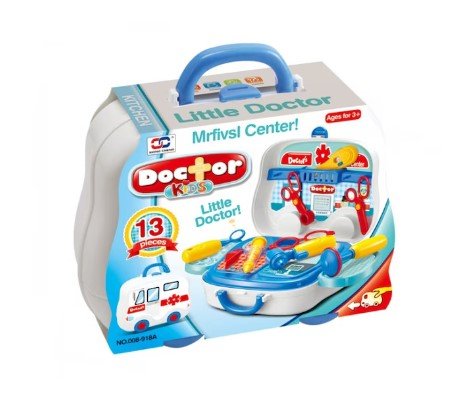 Trusa medicala copii, trusa doctor copii ,medic cu valiza portabila , foarfeca, ochelari ,interactiva , 13 piese - BUZ.RO