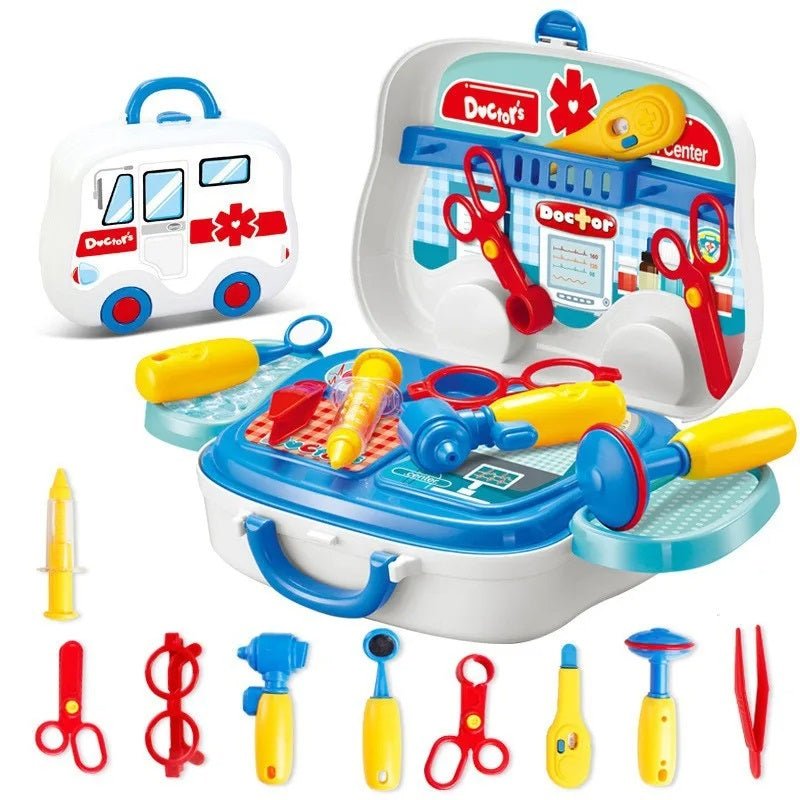 Trusa medicala copii, trusa doctor copii ,medic cu valiza portabila , foarfeca, ochelari ,interactiva , 13 piese - BUZ.RO
