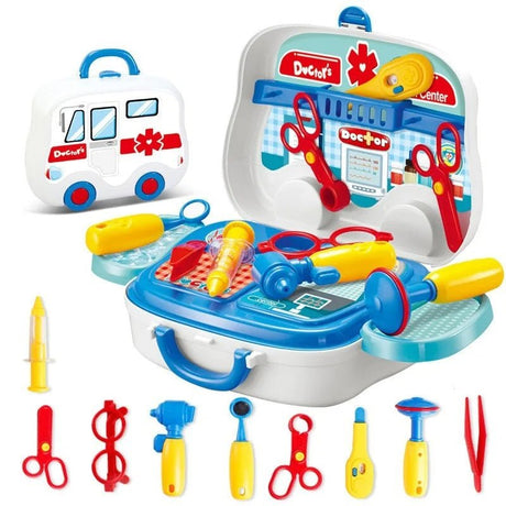 Trusa medicala copii, trusa doctor copii ,medic cu valiza portabila , foarfeca, ochelari ,interactiva , 13 piese - BUZ.RO