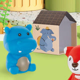 Turn Montessori, 6 cuburi din carton, cuburi stivuibile, cu forme, cifre si animale, 3 ani - BUZ.RO