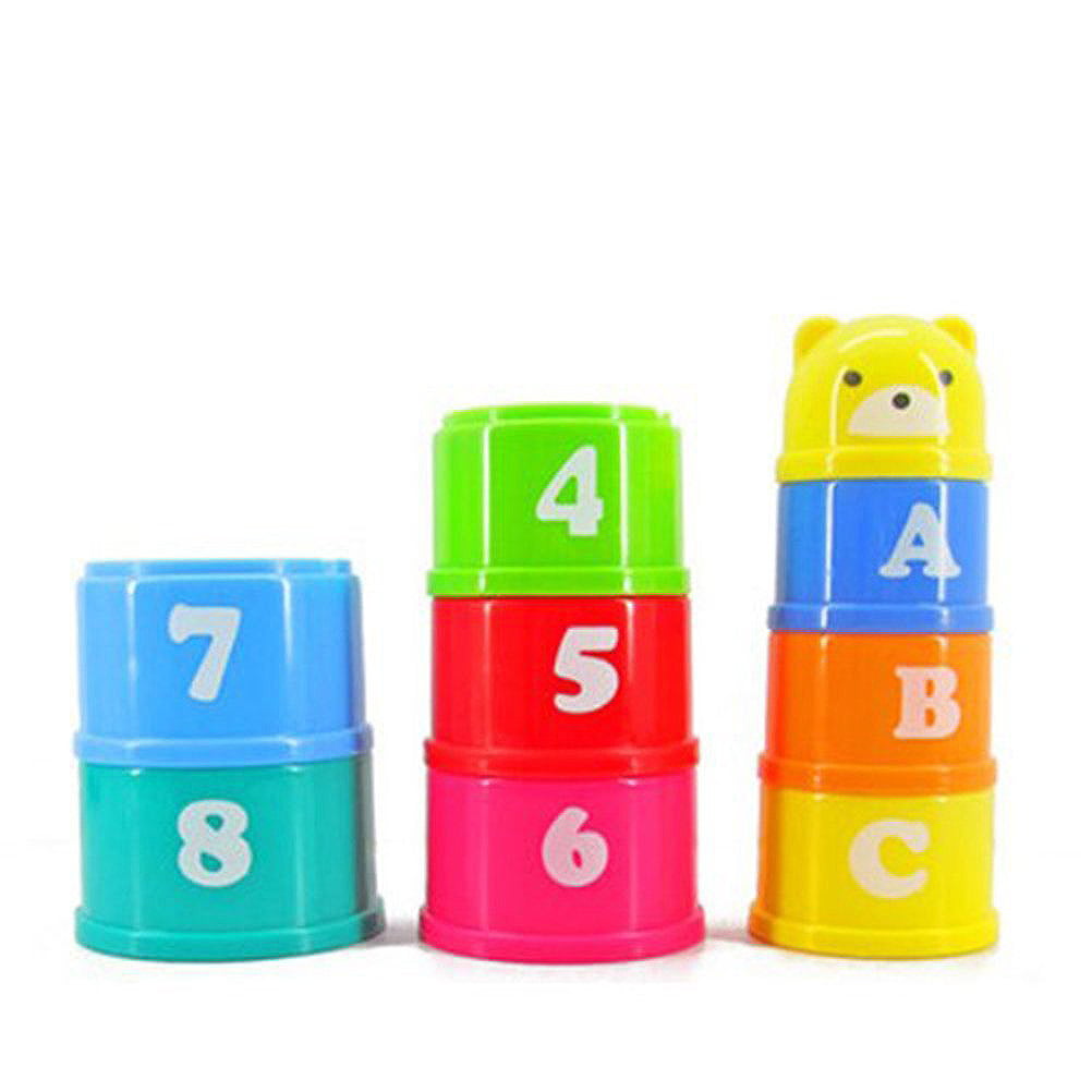 Cuburi de stivuit, cuburi colorate, turnulet din cuburi, set de construit cu numere si litere