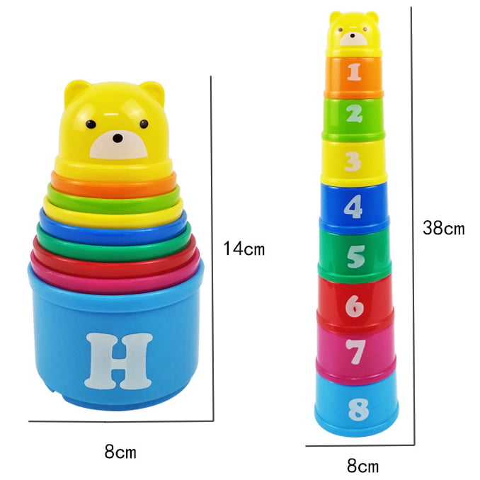 Cuburi de stivuit, cuburi colorate, turnulet din cuburi, set de construit cu numere si litere