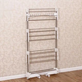 Uscator de rufe metalic, pliabil, cu suport de umerase pentru haine, 3 etaje, 136x62x139