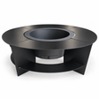 Vatra de Foc pentru Gradina Fire Pit cu Masa Rotunda Metalica si Suport pentru Lemne - BUZ.RO