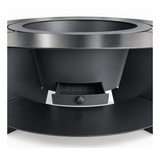 Vatra de Foc pentru Gradina Fire Pit cu Masa Rotunda Metalica si Suport pentru Lemne - BUZ.RO