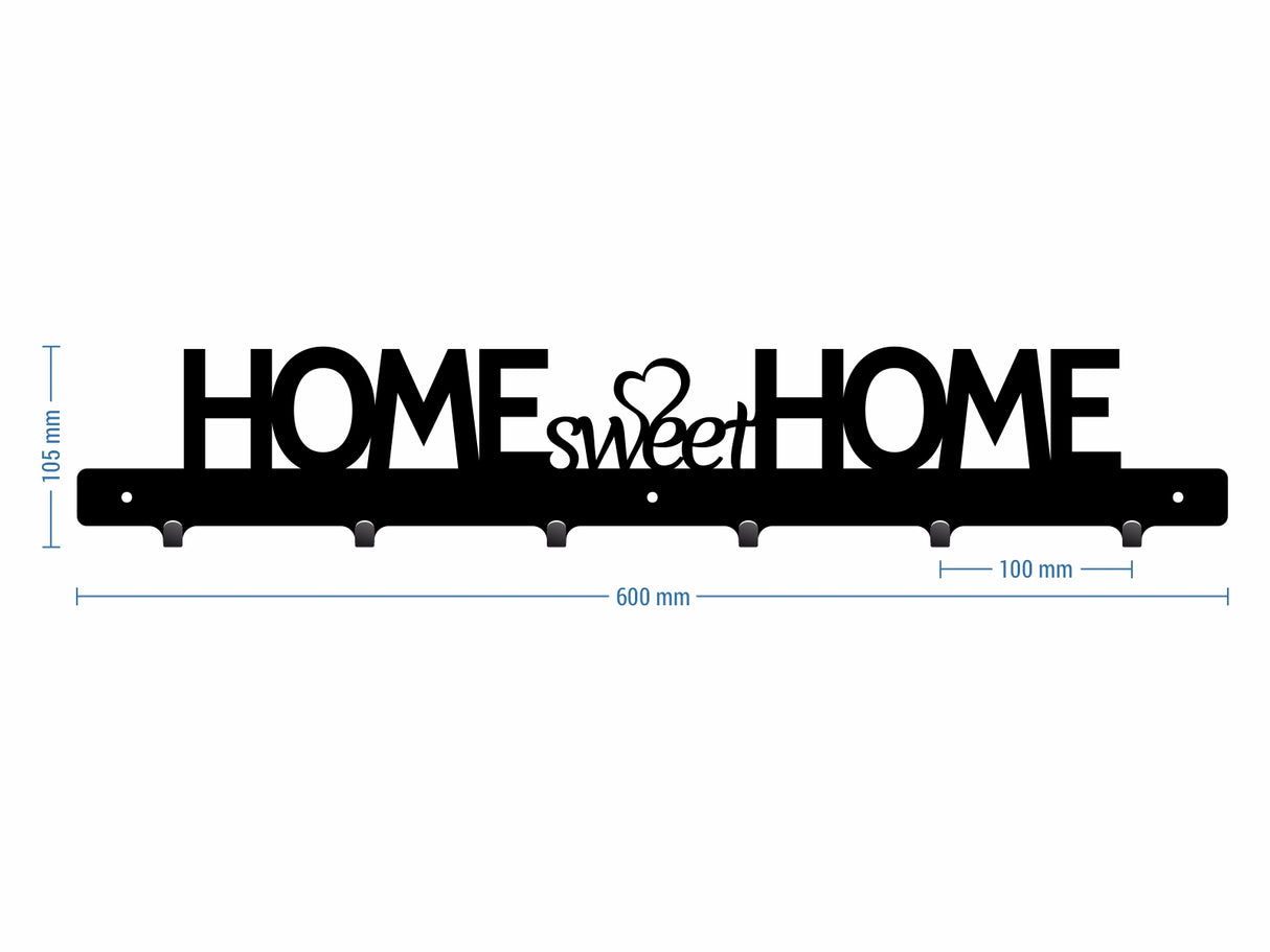 Cuier hol/baie/sufragerie , de Perete Metalic Negru Tip home sweet home– Modern