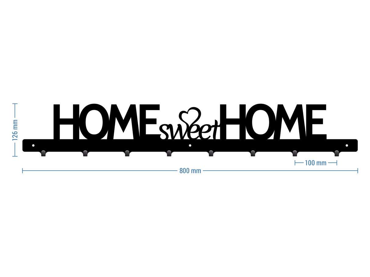 Cuier hol/baie/sufragerie , de Perete Metalic Negru Tip home sweet home– Modern