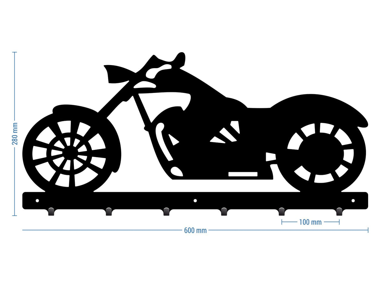 Cuier hol/baie/sufragerie , de Perete Metalic Negru Tip Motocicleta– Modern