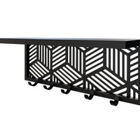 Cuier hol/baie/sufragerie , de Perete Metalic Negru cu etajera– Modern