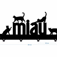 Cuier hol/baie/sufragerie , de Perete Metalic Negru Pisica– Modern